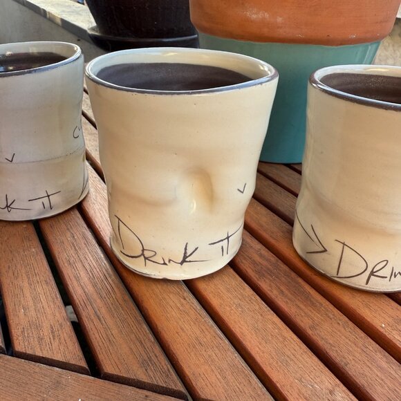 Handcrafted Z Pots Ceramic Mugs Set Of 3 - Picture 6 of 8